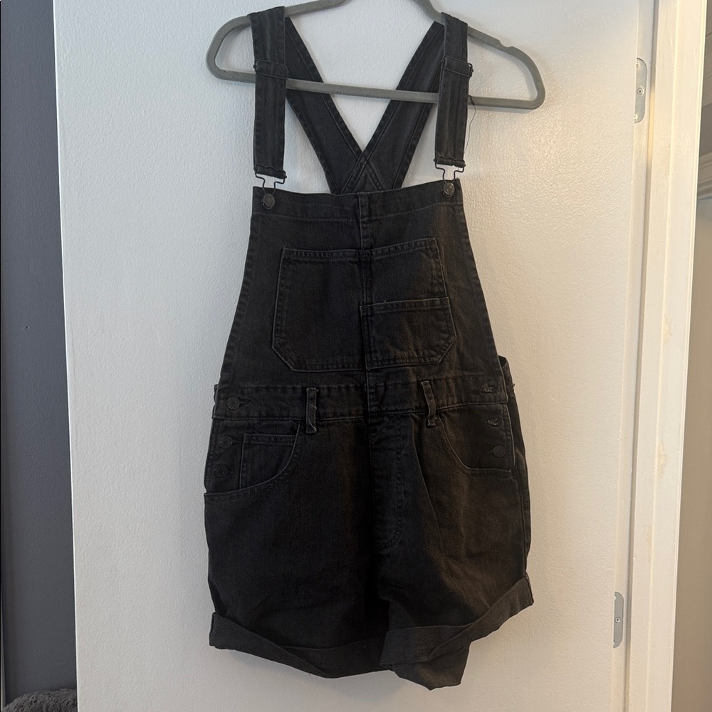We The Free Charcoal Denim Overalls